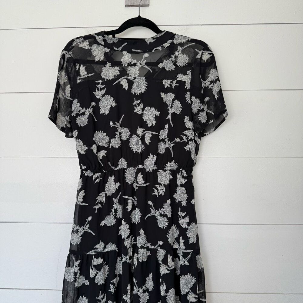 Lulu’s Women’s Small Black Floral Midi Dress